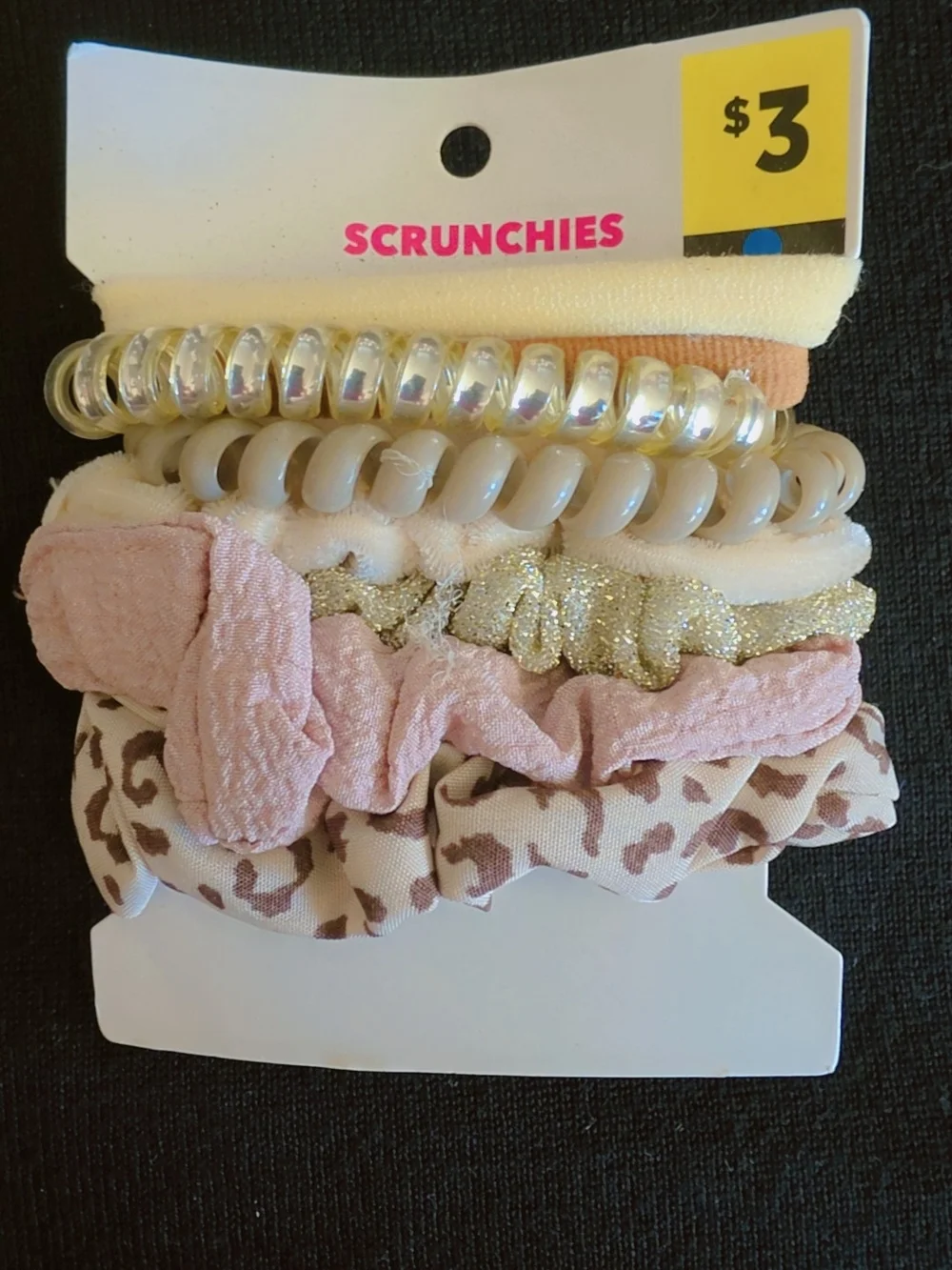 Pink Girls' Scrunchie Hair Tie Set - 7 Pack